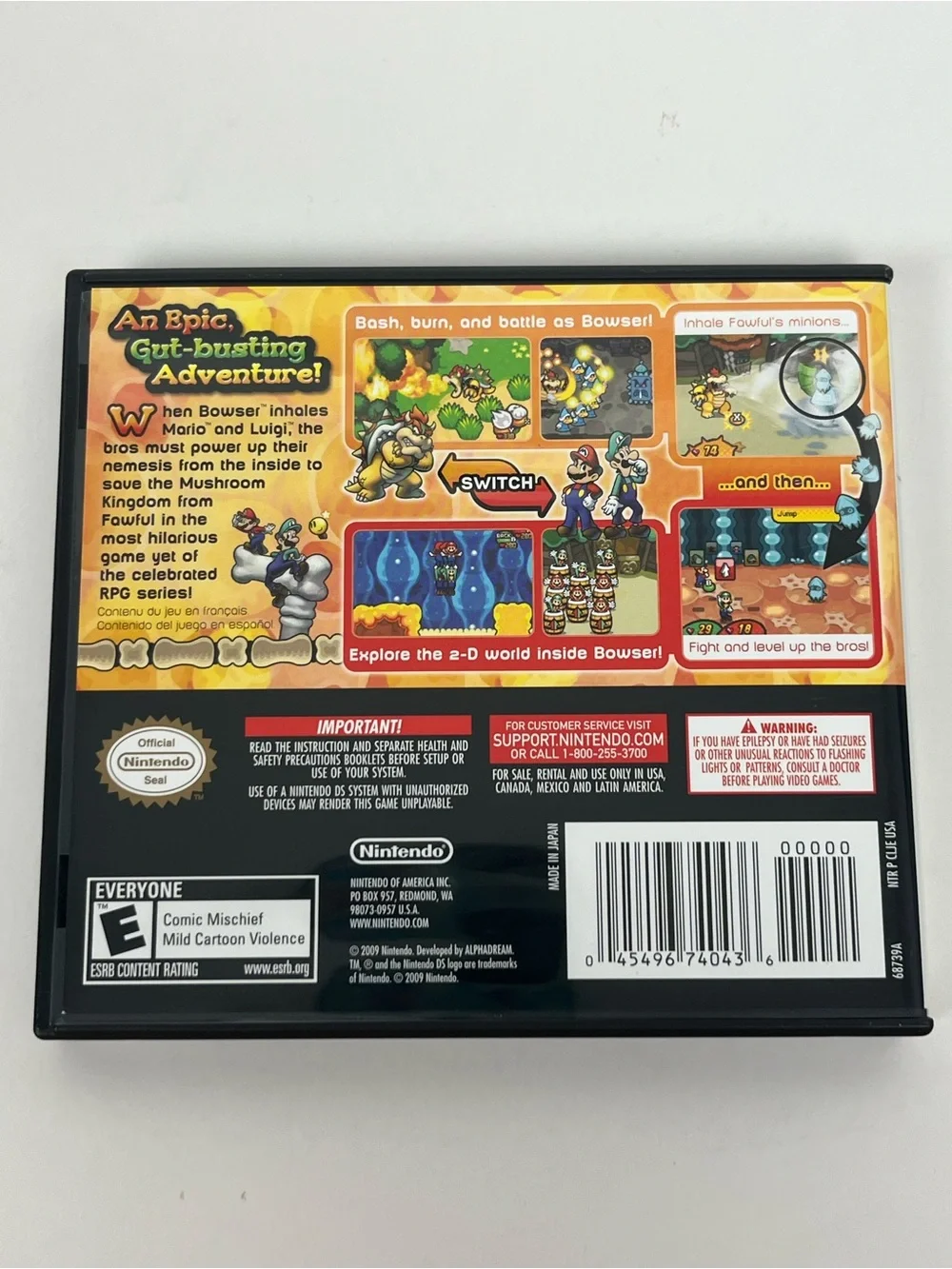 Mario & Luigi Bowser’s Inside Story Nintendo DS pre owned game